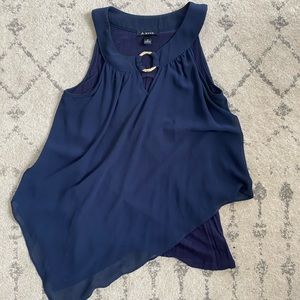 A. Byer Asymmetric Blue Cami-Blouse Size
